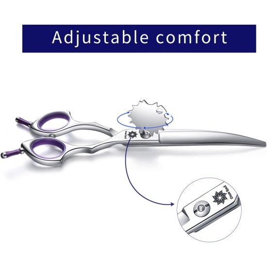 Dream Reach 6.5 Inch Professional Curved Dog Scissors Fur Scissors with Ergonomic Handle 440C Stainless Steel Safety Fur Scissors for Dogs Cats Cutting Black Dream Reach 6.5 Inch Professional Curved Dog Scissors Fur Scissors with Ergonomic Handle 440C Stainless Steel Safety Fur Scissors for Dogs Cats Cutting Black