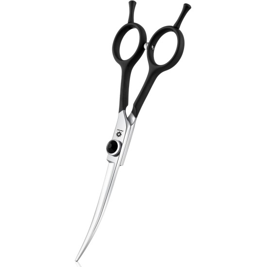 Dream Reach 6.5 Inch Professional Curved Dog Scissors Fur Scissors with Ergonomic Handle 440C Stainless Steel Safety Fur Scissors for Dogs Cats Cutting Black Dream Reach 6.5 Inch Professional Curved Dog Scissors Fur Scissors with Ergonomic Handle 440C Stainless Steel Safety Fur Scissors for Dogs Cats Cutting Black