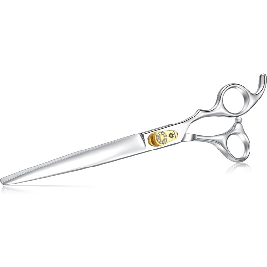 Dream Reach 8 Inch Dog Scissors Curved Fur Scissors - Dog Scissors with Ergonomic Handle, 440C Stainless Steel Fur Scissors for Dogs Cats Cutting, Professional Dog Hair Scissors with Adjustable Screw Dream Reach 8 Inch Dog Scissors Curved Fur Scissors - Dog Scissors with Ergonomic Handle, 440C Stainless Steel Fur Scissors for Dogs Cats Cutting, Professional Dog Hair Scissors with Adjustable Screw