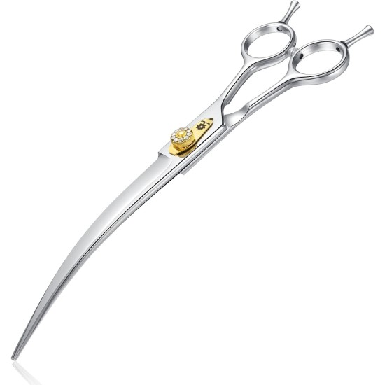 Dream Reach 8 Inch Dog Scissors Curved Fur Scissors - Dog Scissors with Ergonomic Handle, 440C Stainless Steel Fur Scissors for Dogs Cats Cutting, Professional Dog Hair Scissors with Adjustable Screw Dream Reach 8 Inch Dog Scissors Curved Fur Scissors - Dog Scissors with Ergonomic Handle, 440C Stainless Steel Fur Scissors for Dogs Cats Cutting, Professional Dog Hair Scissors with Adjustable Screw