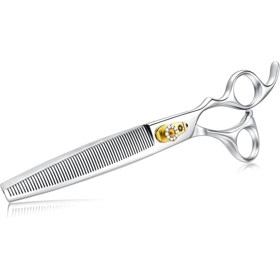 Dream Reach 8 Inch Dog Scissors Curved Fur Scissors - Dog Scissors with Ergonomic Handle, 440C Stainless Steel Fur Scissors for Dogs Cats Cutting, Professional Dog Hair Scissors with Adjustable Screw Dream Reach 8 Inch Dog Scissors Curved Fur Scissors - Dog Scissors with Ergonomic Handle, 440C Stainless Steel Fur Scissors for Dogs Cats Cutting, Professional Dog Hair Scissors with Adjustable Screw