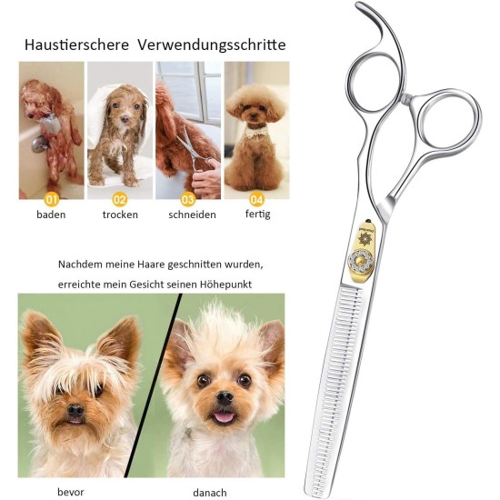 Dream Reach Professional Dog Scissors Curved Dog Grooming Scissors Pet Care Curved Scissors Made of 440C Japanese Stainless Steel Grooming for Dogs Cats (7 Inch Curved Scissors) Dream Reach Professional Dog Scissors Curved Dog Grooming Scissors Pet Care Curved Scissors Made of 440C Japanese Stainless Steel Grooming for Dogs Cats (7 Inch Curved Scissors)