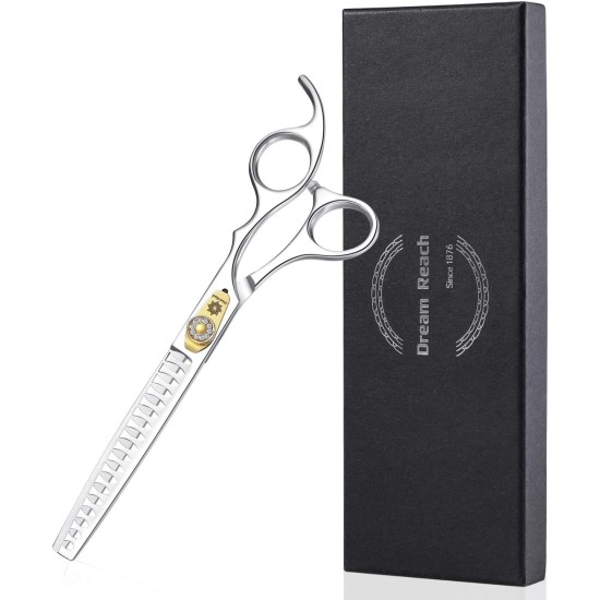 Dream Reach Professional Dog Scissors Curved Dog Grooming Scissors Pet Care Curved Scissors Made of 440C Japanese Stainless Steel Grooming for Dogs Cats (7 Inch Curved Scissors) Dream Reach Professional Dog Scissors Curved Dog Grooming Scissors Pet Care Curved Scissors Made of 440C Japanese Stainless Steel Grooming for Dogs Cats (7 Inch Curved Scissors)