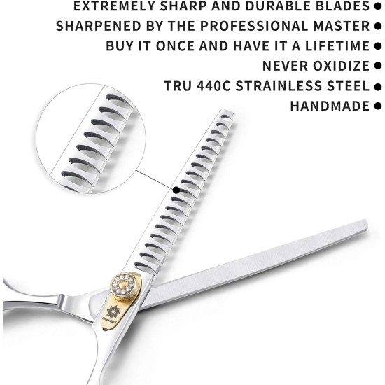 Dream Reach Professional Dog Scissors Curved Dog Grooming Scissors Pet Care Curved Scissors Made of 440C Japanese Stainless Steel Grooming for Dogs Cats (7 Inch Curved Scissors) Dream Reach Professional Dog Scissors Curved Dog Grooming Scissors Pet Care Curved Scissors Made of 440C Japanese Stainless Steel Grooming for Dogs Cats (7 Inch Curved Scissors)