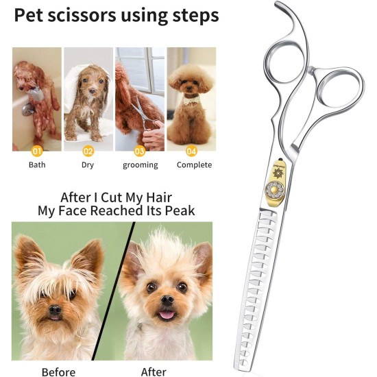 Dream Reach Professional Dog Scissors Curved Dog Grooming Scissors Pet Care Curved Scissors Made of 440C Japanese Stainless Steel Grooming for Dogs Cats (7 Inch Curved Scissors) Dream Reach Professional Dog Scissors Curved Dog Grooming Scissors Pet Care Curved Scissors Made of 440C Japanese Stainless Steel Grooming for Dogs Cats (7 Inch Curved Scissors)
