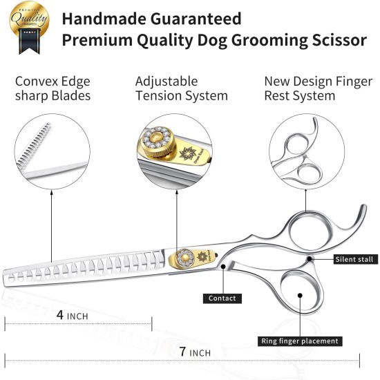 Dream Reach Professional Dog Scissors Curved Dog Grooming Scissors Pet Care Curved Scissors Made of 440C Japanese Stainless Steel Grooming for Dogs Cats (7 Inch Curved Scissors) Dream Reach Professional Dog Scissors Curved Dog Grooming Scissors Pet Care Curved Scissors Made of 440C Japanese Stainless Steel Grooming for Dogs Cats (7 Inch Curved Scissors)