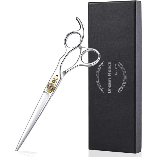 Dream Reach Professional Dog Scissors Curved Dog Grooming Scissors Pet Care Curved Scissors Made of 440C Japanese Stainless Steel Grooming for Dogs Cats (7 Inch Curved Scissors) Dream Reach Professional Dog Scissors Curved Dog Grooming Scissors Pet Care Curved Scissors Made of 440C Japanese Stainless Steel Grooming for Dogs Cats (7 Inch Curved Scissors)