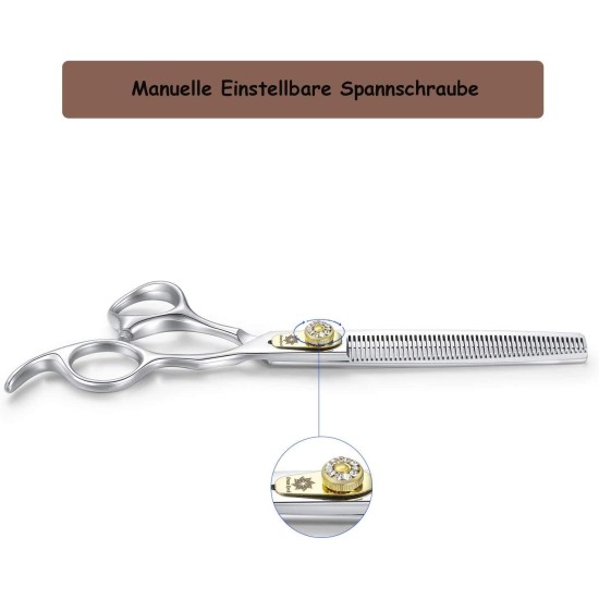 Dream Reach Professional Dog Scissors Curved Dog Grooming Scissors Pet Care Curved Scissors Made of 440C Japanese Stainless Steel Grooming for Dogs Cats (7 Inch Curved Scissors) Dream Reach Professional Dog Scissors Curved Dog Grooming Scissors Pet Care Curved Scissors Made of 440C Japanese Stainless Steel Grooming for Dogs Cats (7 Inch Curved Scissors)