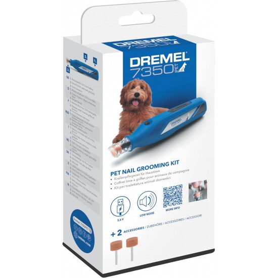 Dremel 7350 PET Claw Care with 3.6 V Battery Rotary Tool, Easy to Use, Lightweight Claw Grinder with 2 Sanding Accessories, 1 Protective Cover and 1 USB Cable, Suitable for Dogs and Cats Dremel 7350 PET Claw Care with 3.6 V Battery Rotary Tool, Easy to Use, Lightweight Claw Grinder with 2 Sanding Accessories, 1 Protective Cover and 1 USB Cable, Suitable for Dogs and Cats