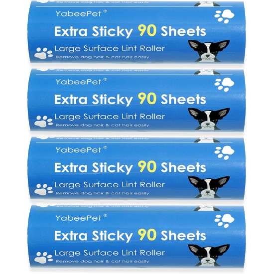 Extremely Sticky Lint Roller for Pet Hair Removal - Large Area 90 Sheets per Roll, 16cm Width, Pack of 1 Roll and 2 Refills Extremely Sticky Lint Roller for Pet Hair Removal - Large Area 90 Sheets per Roll, 16cm Width, Pack of 1 Roll and 2 Refills