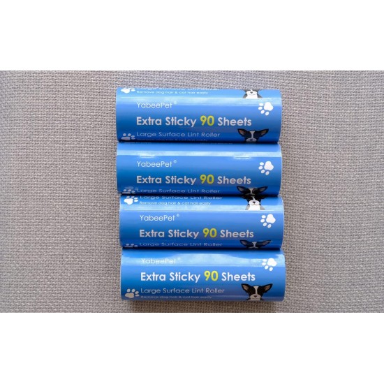 Extremely Sticky Lint Roller for Pet Hair Removal - Large Area 90 Sheets per Roll, 16cm Width, Pack of 1 Roll and 2 Refills Extremely Sticky Lint Roller for Pet Hair Removal - Large Area 90 Sheets per Roll, 16cm Width, Pack of 1 Roll and 2 Refills