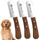 FLAMIA & JABZ Professional Dog Grooming Hand Stripping Knife, Wire Stripping Knife, Red Meranti Wood Handle, Non-Slip Handle with Stainless Steel Blade (3 Pieces, Right Hand) FLAMIA & JABZ Professional Dog Grooming Hand Stripping Knife, Wire Stripping Knife, Red Meranti Wood Handle, Non-Slip Handle with Stainless Steel Blade (3 Pieces, Right Hand)