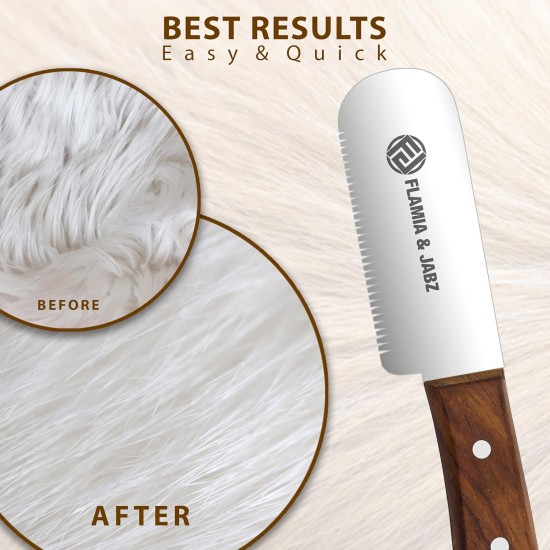 FLAMIA & JABZ Professional Dog Grooming Hand Stripping Knife, Wire Stripping Knife, Red Meranti Wood Handle, Non-Slip Handle with Stainless Steel Blade (3 Pieces, Right Hand) FLAMIA & JABZ Professional Dog Grooming Hand Stripping Knife, Wire Stripping Knife, Red Meranti Wood Handle, Non-Slip Handle with Stainless Steel Blade (3 Pieces, Right Hand)
