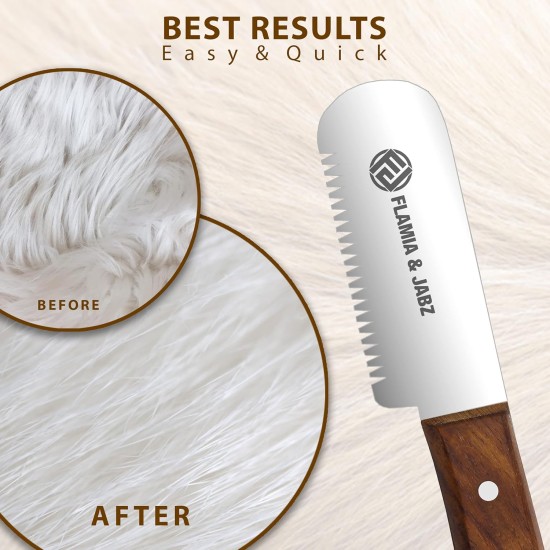 FLAMIA & JABZ Professional Dog Grooming Hand Stripping Knife, Wire Stripping Knife, Red Meranti Wood Handle, Non-Slip Handle with Stainless Steel Blade (3 Pieces, Right Hand) FLAMIA & JABZ Professional Dog Grooming Hand Stripping Knife, Wire Stripping Knife, Red Meranti Wood Handle, Non-Slip Handle with Stainless Steel Blade (3 Pieces, Right Hand)