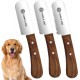 FLAMIA & JABZ Professional Dog Grooming Hand Stripping Knife, Wire Stripping Knife, Red Meranti Wood Handle, Non-Slip Handle with Stainless Steel Blade (3 Pieces, Right Hand) FLAMIA & JABZ Professional Dog Grooming Hand Stripping Knife, Wire Stripping Knife, Red Meranti Wood Handle, Non-Slip Handle with Stainless Steel Blade (3 Pieces, Right Hand)
