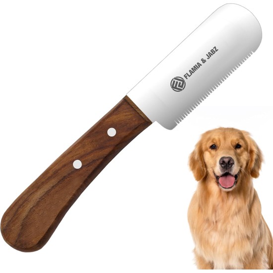 FLAMIA & JABZ Professional Dog Grooming Hand Stripping Knife, Wire Stripping Knife, Red Meranti Wood Handle, Non-Slip Handle with Stainless Steel Blade (3 Pieces, Right Hand) FLAMIA & JABZ Professional Dog Grooming Hand Stripping Knife, Wire Stripping Knife, Red Meranti Wood Handle, Non-Slip Handle with Stainless Steel Blade (3 Pieces, Right Hand)