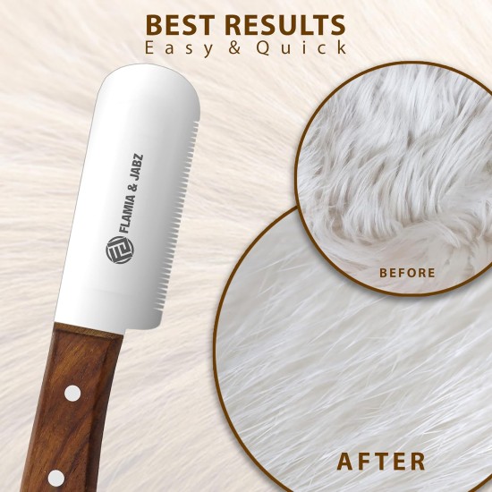 FLAMIA & JABZ Professional Dog Grooming Hand Stripping Knife, Wire Stripping Knife, Red Meranti Wood Handle, Non-Slip Handle with Stainless Steel Blade (3 Pieces, Right Hand) FLAMIA & JABZ Professional Dog Grooming Hand Stripping Knife, Wire Stripping Knife, Red Meranti Wood Handle, Non-Slip Handle with Stainless Steel Blade (3 Pieces, Right Hand)