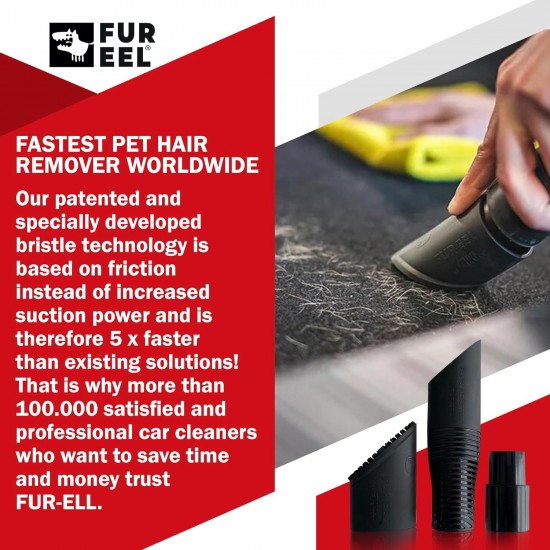 FUR-EEL Pet Hair Remover Attachment for Vacuum Cleaner, Removes Cat & Dog Hair, Sand & Lint, Universal Suitable for 32 & 35 mm, for Car, Upholstery & Home, Scratch-Free & Effective FUR-EEL Pet Hair Remover Attachment for Vacuum Cleaner, Removes Cat & Dog Hair, Sand & Lint, Universal Suitable for 32 & 35 mm, for Car, Upholstery & Home, Scratch-Free & Effective