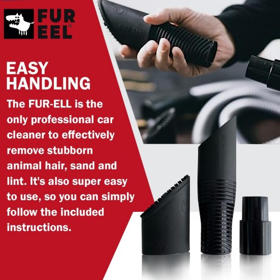 FUR-EEL Pet Hair Remover Attachment for Vacuum Cleaner, Removes Cat & Dog Hair, Sand & Lint, Universal Suitable for 32 & 35 mm, for Car, Upholstery & Home, Scratch-Free & Effective FUR-EEL Pet Hair Remover Attachment for Vacuum Cleaner, Removes Cat & Dog Hair, Sand & Lint, Universal Suitable for 32 & 35 mm, for Car, Upholstery & Home, Scratch-Free & Effective