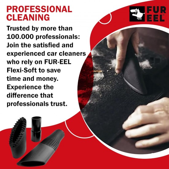 FUR-EEL Pet Hair Remover Attachment for Vacuum Cleaner, Removes Cat & Dog Hair, Sand & Lint, Universal Suitable for 32 & 35 mm, for Car, Upholstery & Home, Scratch-Free & Effective FUR-EEL Pet Hair Remover Attachment for Vacuum Cleaner, Removes Cat & Dog Hair, Sand & Lint, Universal Suitable for 32 & 35 mm, for Car, Upholstery & Home, Scratch-Free & Effective