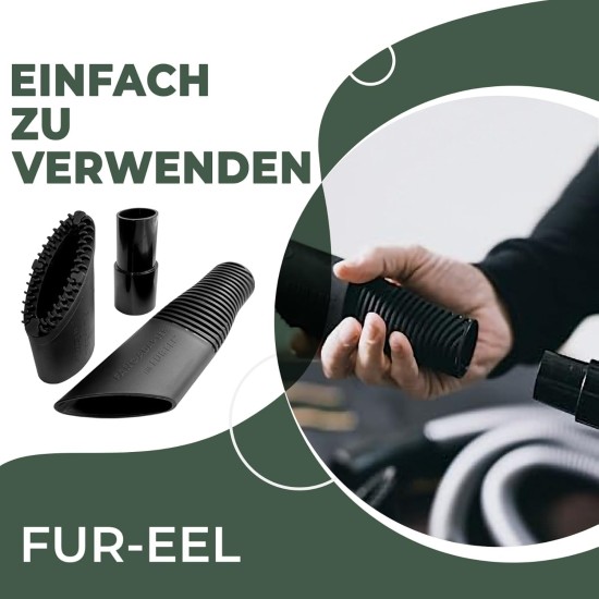 FUR-EEL Vacuum Cleaner Attachment for Pet Hair, Pet Hair Remover, Cats & Dogs, Removes Hair from Pets, Sand, Lint, Cat Hair Remover, Dog Hair Remover, for Home and Car FUR-EEL Vacuum Cleaner Attachment for Pet Hair, Pet Hair Remover, Cats & Dogs, Removes Hair from Pets, Sand, Lint, Cat Hair Remover, Dog Hair Remover, for Home and Car