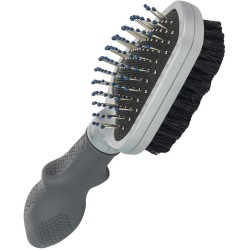 FURminator Double Brush for Dogs and Cats - Grooming 2-in-1 Brush for Removing Tangles, Loose Hair and Dirt, Grey FURminator Double Brush for Dogs and Cats - Grooming 2-in-1 Brush for Removing Tangles, Loose Hair and Dirt, Grey