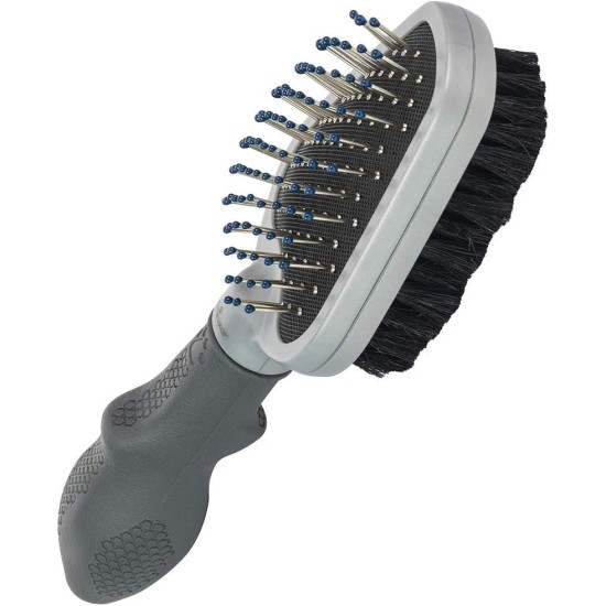 FURminator Double Brush for Dogs and Cats - Grooming 2-in-1 Brush for Removing Tangles, Loose Hair and Dirt, Grey FURminator Double Brush for Dogs and Cats - Grooming 2-in-1 Brush for Removing Tangles, Loose Hair and Dirt, Grey