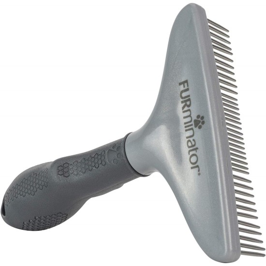 FURminator Rake Comb for Long Haired Dogs and Cats Brush for Prevention of Knots and Tangled Hair, Version 2.0, klar