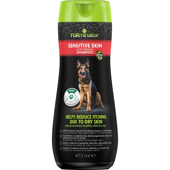 FURminator Sensitive Skin Dog Shampoo - Premium Shampoo for Dogs with Sensitive Skin, Reduces Itching Caused by Dry Skin, 473 ml FURminator Sensitive Skin Dog Shampoo - Premium Shampoo for Dogs with Sensitive Skin, Reduces Itching Caused by Dry Skin, 473 ml