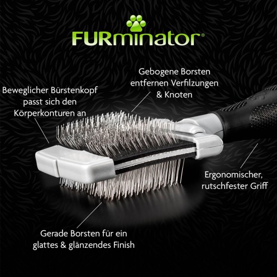 FURminator Slicker Brush Size S - Small Brush with Gentle Stainless Steel Bristles for Cats, Small Dogs, Puppies and Kittens FURminator Slicker Brush Size S - Small Brush with Gentle Stainless Steel Bristles for Cats, Small Dogs, Puppies and Kittens