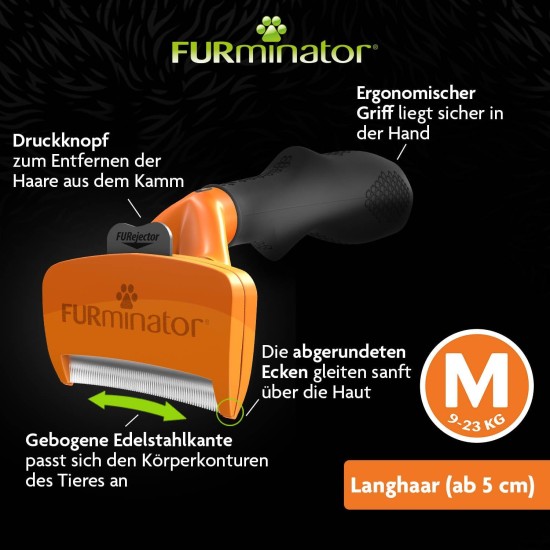 FURminator de-shedding-Tool Dog Brush Size M for Medium Dogs for Removing Undercoat FURminator de-shedding-Tool Dog Brush Size M for Medium Dogs for Removing Undercoat