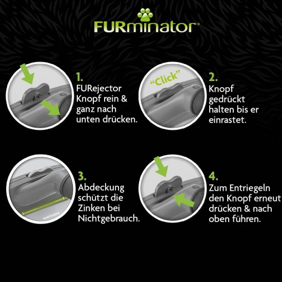 FURminator de-shedding-Tool Dog Brush Size M for Medium Dogs for Removing Undercoat FURminator de-shedding-Tool Dog Brush Size M for Medium Dogs for Removing Undercoat