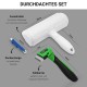 FinoPet Set of 3 Dog Brush, Cat Brush, XL Lint Roller and Tick Tweezers in Action Set, Short and Long Hair Brush for All Animal Sizes, Pet Hair Remover, Automatic Tick Removal