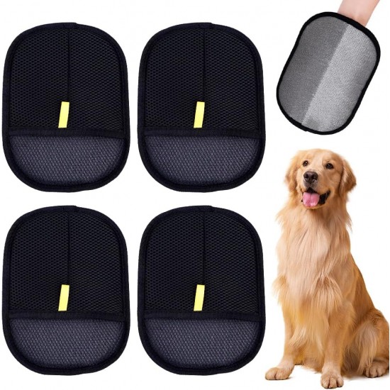 Fiotha Pack of 4 Double Sided Pet Grooming Glove, Reusable Antistatic Gloves, Pet Hair Remover Glove, Versatile Static Removal Gloves for Dog & Cat, for Washing Deshedding Grooming Fiotha Pack of 4 Double Sided Pet Grooming Glove, Reusable Antistatic Gloves, Pet Hair Remover Glove, Versatile Static Removal Gloves for Dog & Cat, for Washing Deshedding Grooming