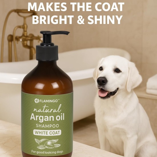 Flamingo Dog Shampoo - with Argan Oil - for Dogs with Long Fur 500 ml - Suitable for All Fur and Skin Types - Natural Shine of the Coat - Sensitive Flamingo Dog Shampoo - with Argan Oil - for Dogs with Long Fur 500 ml - Suitable for All Fur and Skin Types - Natural Shine of the Coat - Sensitive