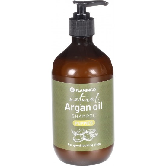 Flamingo Dog Shampoo with Argan Oil for Dogs with a Dark Coat 500 ml Suitable for All Fur and Skin Types Nourishes and Nourishes the Coat Strengthens the Colour and Shine of the Dark Coat