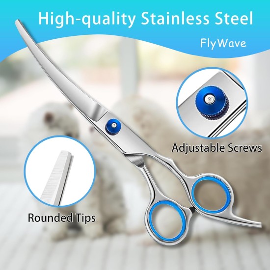 FlyWave Dog Scissors, Fur Scissors, Dog Scissors, Fur Scissors, Dog Scissors for Dogs, Cats and Cats Trimming Hair, Easy Trimming, Tidy and Clear FlyWave Dog Scissors, Fur Scissors, Dog Scissors, Fur Scissors, Dog Scissors for Dogs, Cats and Cats Trimming Hair, Easy Trimming, Tidy and Clear
