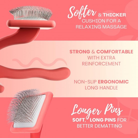 Flying Pawfect Pet Slicker Brush with Soft Flexible Massage Pens, Detangling and Deshedding for Thick Coat, Loose Hair and Undercoat, Professional Grooming Tool Flying Pawfect Pet Slicker Brush with Soft Flexible Massage Pens, Detangling and Deshedding for Thick Coat, Loose Hair and Undercoat, Professional Grooming Tool