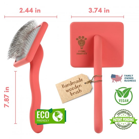 Flying Pawfect Pet Slicker Brush with Soft Flexible Massage Pens, Detangling and Deshedding for Thick Coat, Loose Hair and Undercoat, Professional Grooming Tool Flying Pawfect Pet Slicker Brush with Soft Flexible Massage Pens, Detangling and Deshedding for Thick Coat, Loose Hair and Undercoat, Professional Grooming Tool