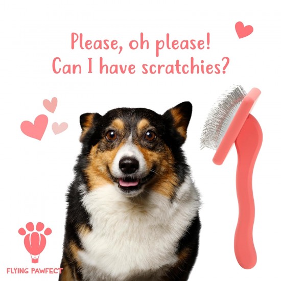 Flying Pawfect Pet Slicker Brush with Soft Flexible Massage Pens, Detangling and Deshedding for Thick Coat, Loose Hair and Undercoat, Professional Grooming Tool Flying Pawfect Pet Slicker Brush with Soft Flexible Massage Pens, Detangling and Deshedding for Thick Coat, Loose Hair and Undercoat, Professional Grooming Tool