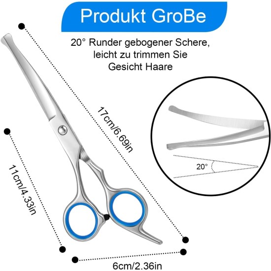 Fur Scissors for Dogs and Cats, Curved Scissors Dog Scissors Set, Professional Round Grooming Scissors, Pet Comb, Made of Robust Stainless Steel (Pink) Fur Scissors for Dogs and Cats, Curved Scissors Dog Scissors Set, Professional Round Grooming Scissors, Pet Comb, Made of Robust Stainless Steel (Pink)
