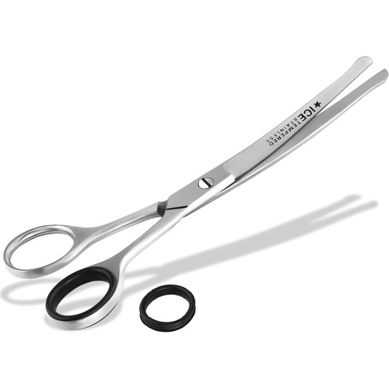 Fur scissors, paw scissors, bent, dogs hair, with micro-serration, 11,5 cm Fur scissors, paw scissors, bent, dogs hair, with micro-serration, 11,5 cm
