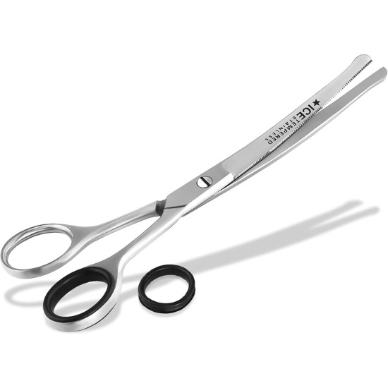 Fur scissors, paw scissors, bent, dogs hair, with micro-serration, 11,5 cm Fur scissors, paw scissors, bent, dogs hair, with micro-serration, 11,5 cm