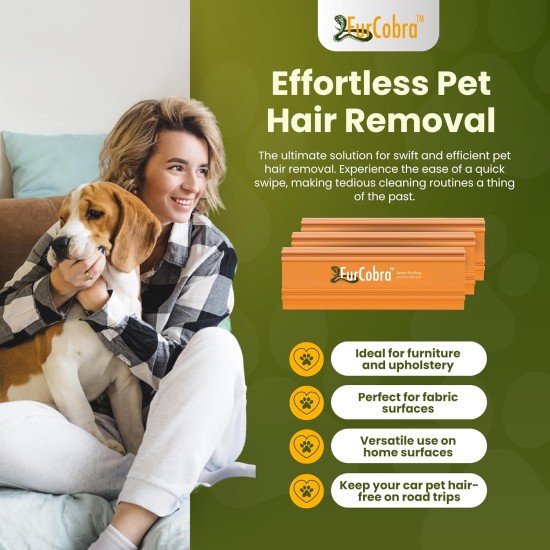 FurCobra Pro Pet Hair Remover Car 4.33 Inches - Lightweight, Compact Tool for Cat and Dog Hair Removal, Scraper for Bed, Couch, Carpet, Household Surfaces - Portable Pet Hair Remover FurCobra Pro Pet Hair Remover Car 4.33 Inches - Lightweight, Compact Tool for Cat and Dog Hair Removal, Scraper for Bed, Couch, Carpet, Household Surfaces - Portable Pet Hair Remover