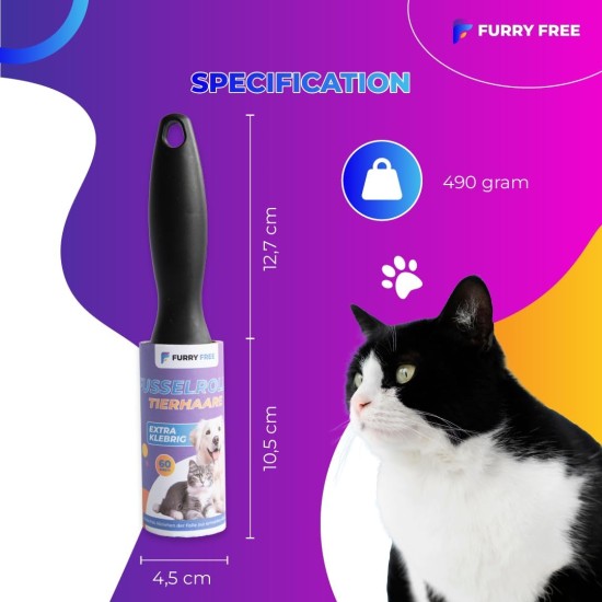 Furry Free Lint Roller Pet Hair Extra Strong - 600 Sheets Lint Roller Set - Lint Roller Clothing, Floor etc. - Lint Rollers Large Pack XXL 10 Lint Rolls Attachments of 60 Sheets & 2 Lint Roll Holders Furry Free Lint Roller Pet Hair Extra Strong - 600 Sheets Lint Roller Set - Lint Roller Clothing, Floor etc. - Lint Rollers Large Pack XXL 10 Lint Rolls Attachments of 60 Sheets & 2 Lint Roll Holders