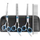 GEMEK Pet Cat Dog Grooming Scissors Set of 4 Stainless Steel Professional Pet Trimmer Kit - 7.5 Inch Straight Scissors, Thinning Scissors, Curved Scissors, Grooming Combs GEMEK Pet Cat Dog Grooming Scissors Set of 4 Stainless Steel Professional Pet Trimmer Kit - 7.5 Inch Straight Scissors, Thinning Scissors, Curved Scissors, Grooming Combs