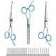 GEMEK Pet Cat Dog Grooming Scissors Set of 4 Stainless Steel Professional Pet Trimmer Kit - 7.5 Inch Straight Scissors, Thinning Scissors, Curved Scissors, Grooming Combs GEMEK Pet Cat Dog Grooming Scissors Set of 4 Stainless Steel Professional Pet Trimmer Kit - 7.5 Inch Straight Scissors, Thinning Scissors, Curved Scissors, Grooming Combs