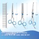 GEMEK Pet Cat Dog Grooming Scissors Set of 4 Stainless Steel Professional Pet Trimmer Kit - 7.5 Inch Straight Scissors, Thinning Scissors, Curved Scissors, Grooming Combs GEMEK Pet Cat Dog Grooming Scissors Set of 4 Stainless Steel Professional Pet Trimmer Kit - 7.5 Inch Straight Scissors, Thinning Scissors, Curved Scissors, Grooming Combs