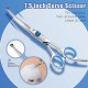 GEMEK Pet Cat Dog Grooming Scissors Set of 4 Stainless Steel Professional Pet Trimmer Kit - 7.5 Inch Straight Scissors, Thinning Scissors, Curved Scissors, Grooming Combs GEMEK Pet Cat Dog Grooming Scissors Set of 4 Stainless Steel Professional Pet Trimmer Kit - 7.5 Inch Straight Scissors, Thinning Scissors, Curved Scissors, Grooming Combs