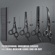 GEMEK Professional Grooming Scissors for Dogs with Round Safety Tips, Dog Grooming Scissors Set - Thinning, Straight, Curved Scissors and Comb for Long Short Hair for Dog Cat Pet